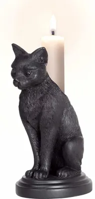 Produktbild von Gothic Katze Kerzenständer Schwarz als Geschenkidee