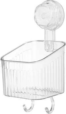 Image de Étagère de douche avec ventouse et crochets, 94 cm, pour fixation murale