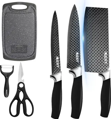 Obrázek produktu pro Sada kuchyňských nožů, ergonomický design, kvalitní nerezová ocel, černá rukojeť