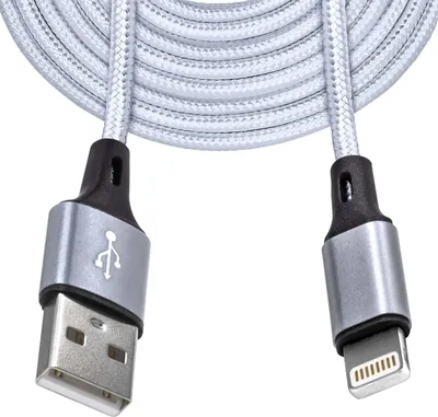 Produktbild von Mobilefox 3m Universal Schnell Lade Daten Kabel Nylon Stecker Silber passend für iPhone iPad iPod