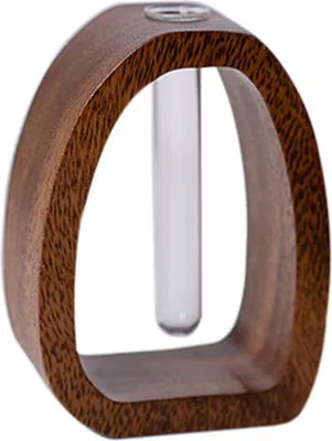 Produktbild von Reagenzglasvase für Hydrokulturpflanzen mit Holzständer, transparente Blumenvase, Tischdekoration, Pflanzenanzuchtvase, Home-Office-Schreibtischdekoration
