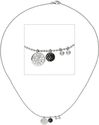 Produktbild von Collier Halskette Kette 585 Gold Weißgold 40 Diamanten Brillanten 43 cm