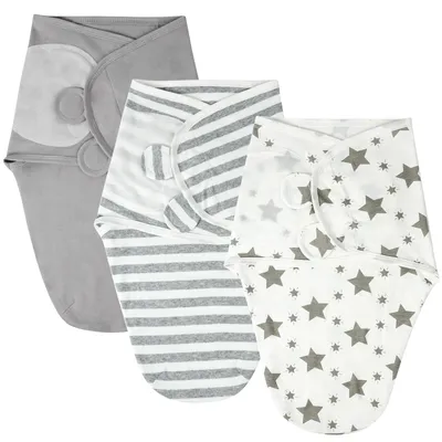 Obrázek produktu pro Zavinovačka swaddle - Sada 3 kusů - 0-3 měsíce -bavlna - Šedá - Pro novorozence