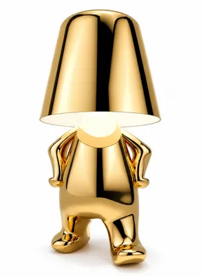 Produktbild von Thinker-Statue LED Nachttischlampe mit Touch-Steuerung,USB-Aufladung,3 Helligkeitsstufen,Kabellose Dimmbare Tischlampe,Dekorative  Nachtlicht,(Gold E)
