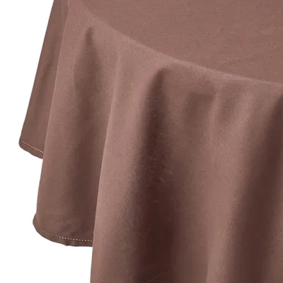 Produktbild von HOMESCAPES Tischdecke braun rund 178 cm, 100% Baumwolle