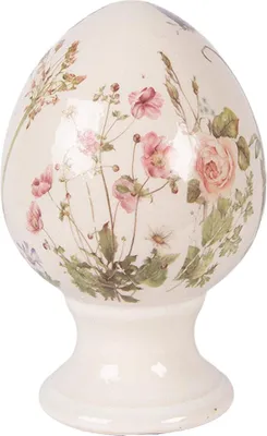 Obrázek produktu pro Clayre & Eef Dekorativní vejce Ø 9x14 cm Béžová keramika