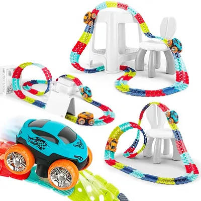 Immagine prodotto di Solidchoice - Pista automobilistica flessibile con 92 pezzi per bambini