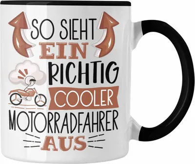 Produktbild von Trendation - Motorradfahrer Tasse Geschenk So Sieht Ein RIchtig Cooler Motorradfahrer Aus Geschenkidee Lustiger Spruch Geburtstag Becher Kaffeetasse (Schwarz)