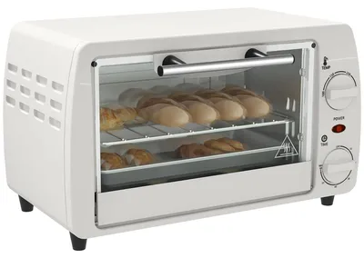 Produktbild von HOMCOM Mini Backofen 10 Liter 750W Kleiner Elektrobackofen, Cremeweiß