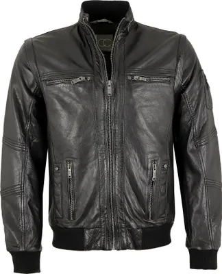 Produktbild von JCC - Herren Echtleder Lederjacke Blouson abnehmbare Ärmel Weste Lammnappa schwarz