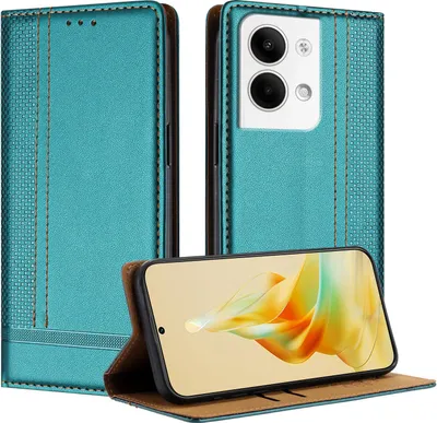 Image de Etui pour OPPO Reno9 étui en cuir avec fonction stand vert
