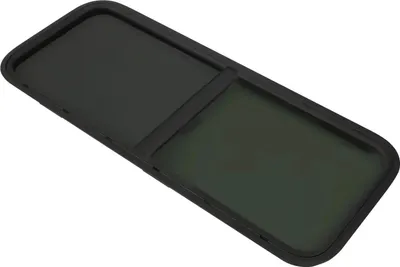 Immagine prodotto di Finestrino laterale - Per camper e roulotte - Dimensioni 100 x 40 cm - Con zanzariera - Adatto per rimorchi e pick-up - Nero