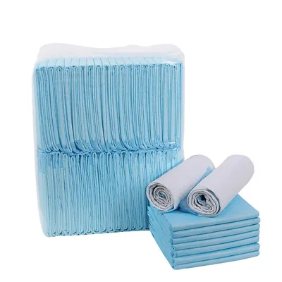 Produktbild von Hundepads für Welpen und Hunde, 100 Stück, 60×60 cm, 5-lagig, auslaufsicher, schnelltrocknend, ideal für Hundetoilette und Katzenklo, Blau
