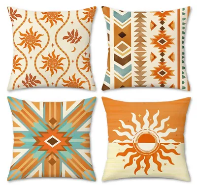 Productafbeelding van Set van 4 Etnische Boho Kussenslopen 45x45 cm
