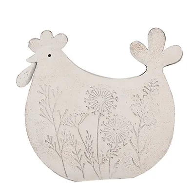 Immagine prodotto di Clayre & Eef Figurina Pollo 15x6x14 cm Metallo bianco