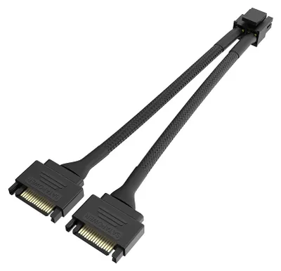 Produktbild von Akasa AK-CBPW33-15, SATA Power, 4+4 Pin CPU connector, 0,15 m, Schwarz
