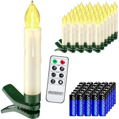 Image de DEUBA Bougie sapin LED de Noel 30x blanc chaud