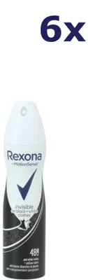 Produktbild von 6x Rexona Deospray - Invisible Black & White 150 ml