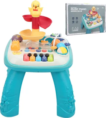 Produktbild von Baby-Musikspielzeug, rotierende rollende Kugeln, 5 Tasten, Tiergeräusche, frühes Lernspielzeug
