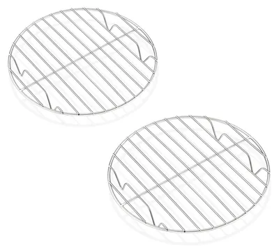 Produktbild von Runder Kuchenrost Kühlrost Backrost - 2er Set - 19 cm - Edelstahl - Vorgeschlagen für Backofen und Küche - Spülmaschinenfest