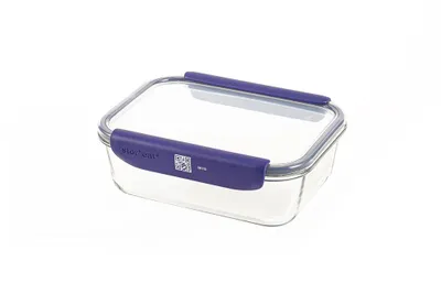 Image de Mastrad StorEat L Récipient de conservation intelligent pour aliments, verre borosilicaté, bleu, 1.52 L, F93003