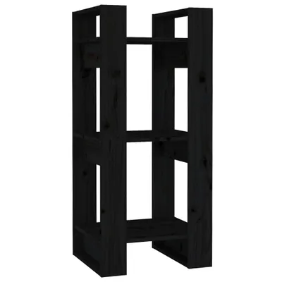 Produktbild von Bücherregal/Raumteiler Schwarz 41x35x91 cm Massivholz Kiefer