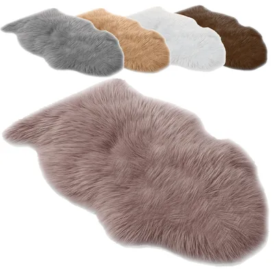 Produktbild von Echtes Lammfell 110cm Schaffell 100 % Naturfell – Flauschiger Sheepskin Teppich als Bettvorleger & Sitzfell