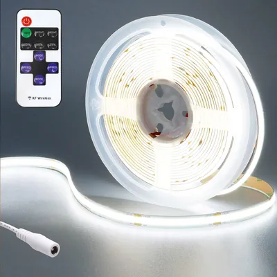 Immagine prodotto di Striscia led 5m 6000K bianco freddo, 24V COB striscia led con telecomando, dimmerabile striscia led striscia di luce per interni sala giochi casa Deco