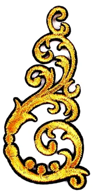Produktbild von Bügelapplikation in Gold und Schwarz, 8,5 x 4 cm
