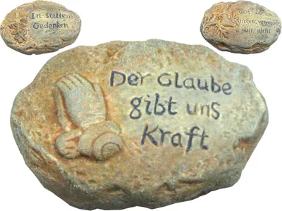 Produktbild von 1 x Dekostein für's Grab, Größe: 12x10x5cm, aus Keramik, 1 aus 3 Varianten