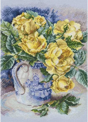 Immagine prodotto di Set per punto croce RTO "Rose gialle" M599, schema contato, 23x31,5 cm