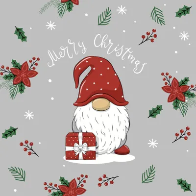 Produktbild von Paper + Design Servietten Tomte with Gift 33 x 33 cm 20 Stk., Mehrfarbig, Seidenpapier, Abbildung, 330 mm, 330 mm, 20 Stück(e)