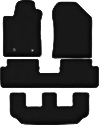 Obrázek produktu pro Velurové autokoberce na míru pro Toyota Corolla Verso II (2004-2009, 7 osob) černé, sada 4 ks, s úchyty