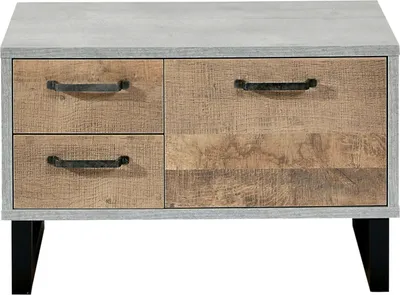 Produktbild von Garderobenbank - Betondekor - Eiche rustikal Nachbildung - B 80 cm - 1 Tür - 2 Schubladen