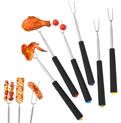Produktbild von 6 ausziehbare Spieße für Marshmallows – Grillspieße für Camping und Outdoor-Kochen