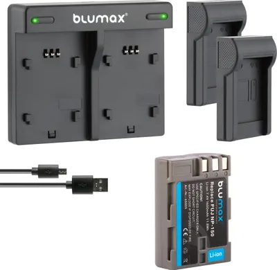 Produktbild von 1x Akku + Lader für Fuji NP-150 Fujifilm FinePix S5 Pro… 1600 mAh (7,2V)