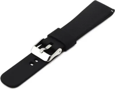 Productafbeelding van Go Go Gadget – Siliconen armband – geschikt voor Galaxy Watch (46 mm), Gear S3 en Watch 3 (45 mm) – klein (22 mm) – zwart