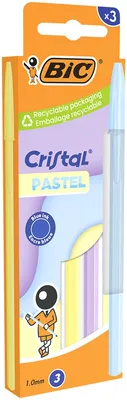Obrázek produktu pro Kuličkové pero Cristal Pastel 1 mm, modré, 3 ks, BIC
