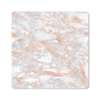Produktbild von MuchoWow® Mauspad Mousepad Marmor - Grau - Roségold - Luxus - Marmoroptik 30x30 cm - Mousepads - Maus Mat - Pad - Mausunterlage - Gaming