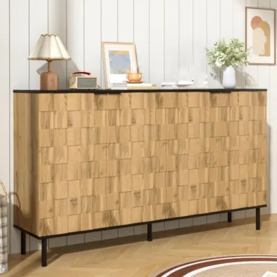 Produktbild von Sideboard, 2-türiger Schrank Aufbewahrungsschrank, Buffetschrank, Kommode für Wohnzimmer & Flur