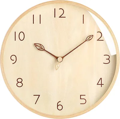 Produktbild von VIVILINEN Wanduhr Holz Nicht-tickend Stille Batteriebetriebene Wanduhren Modern für Wohnzimmer Schlafzimmer Küche Büro 30cm