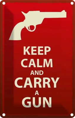 Produktbild von vianmo Blechschild 18x12 cm Keep Calm and carry a gun Yoga