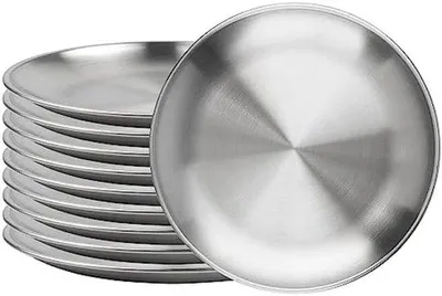 Produktbild von 20 cm ronde metalen kampeerborden, roestvrijstalen buitentafels, roestbestendige platen voor picknicken und Grillen