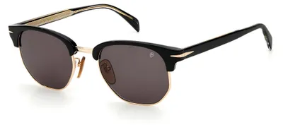Zdjęcie produktu dla Okulary przeciwsłoneczne męskie David Beckham DB 1002/S, czarne ze złotymi akcentami, 51/21/145