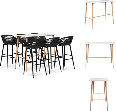 Produktbild von vidaXL 7-tlg. Bar-Set Weiß und Schwarz - Essgruppen