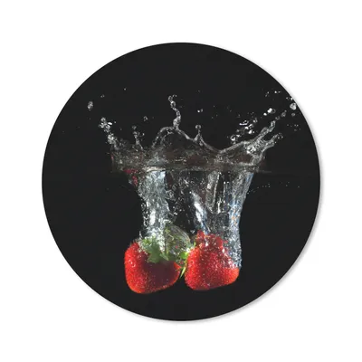 Produktbild von MuchoWow® Mauspad Mousepad Erdbeeren - Obst - Wasser - Schwarz - Rot 40x40 cm - Mousepads - Maus Mat - Pad - Mausunterlage - Schreibtisch Accessoires
