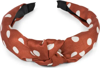 Produktbild von styleBREAKER Damen Haarreif mit Punkten & Knoten | breiter Retro Haarreifen (5 cm) im 50er Jahre Rockabilly Style | flexibler Polka Dot Kopfschmuck für Party & Alltag