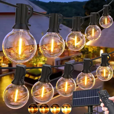 Solar-Lichterkette 30 m, 40+2 warmweiße LED-Lampen, USB