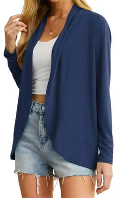 Image de Gilet tricoté léger pour femmes, à manches longues