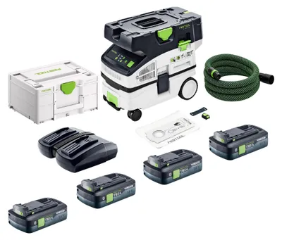 Produktbild von Festool CTLC MINI I-Basic Akku Absaugmobil 36 V ( 2x 18 V ) Staubklasse L + 4x Akku 4,0 Ah + Doppelladegerät + Systainer
